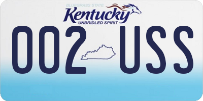 KY license plate 002USS