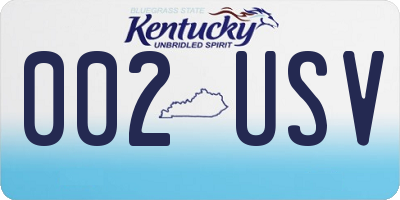 KY license plate 002USV