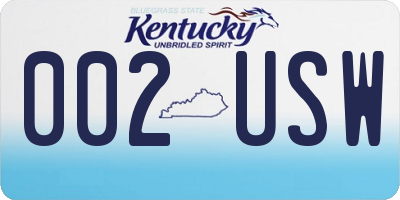 KY license plate 002USW