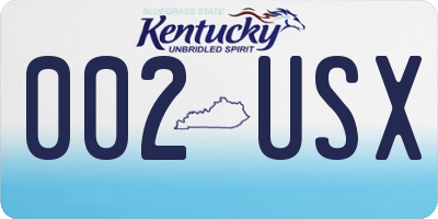 KY license plate 002USX