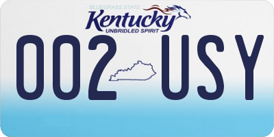 KY license plate 002USY