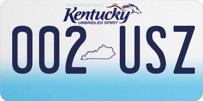 KY license plate 002USZ