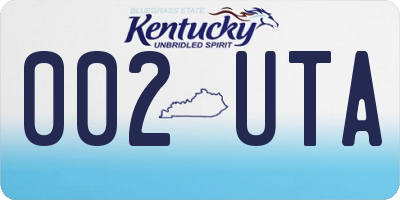 KY license plate 002UTA