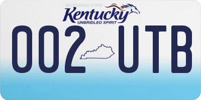 KY license plate 002UTB
