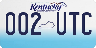 KY license plate 002UTC