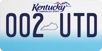 KY license plate 002UTD