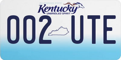 KY license plate 002UTE