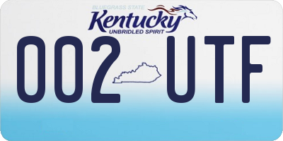 KY license plate 002UTF