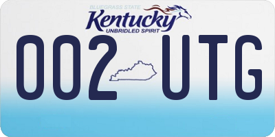 KY license plate 002UTG