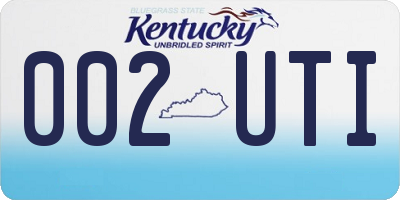 KY license plate 002UTI