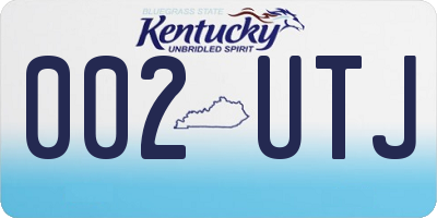 KY license plate 002UTJ