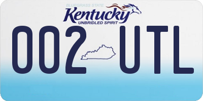 KY license plate 002UTL