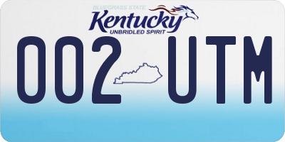 KY license plate 002UTM