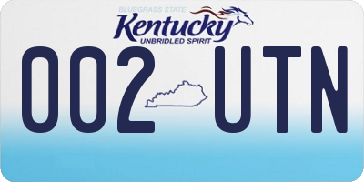 KY license plate 002UTN