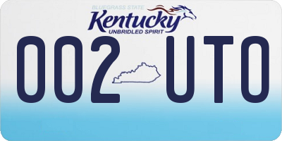 KY license plate 002UTO