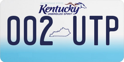 KY license plate 002UTP