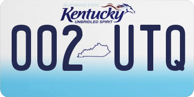 KY license plate 002UTQ