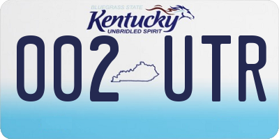KY license plate 002UTR