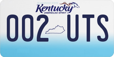 KY license plate 002UTS