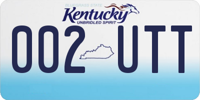 KY license plate 002UTT