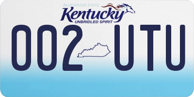 KY license plate 002UTU