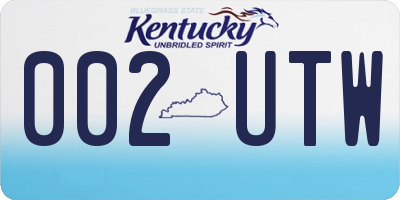 KY license plate 002UTW