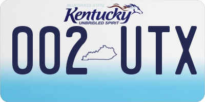 KY license plate 002UTX