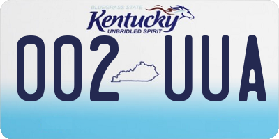 KY license plate 002UUA