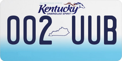 KY license plate 002UUB