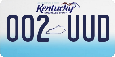 KY license plate 002UUD