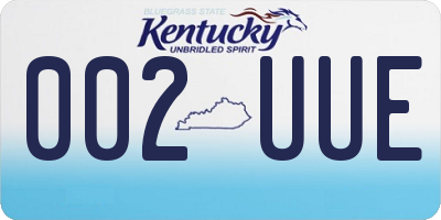 KY license plate 002UUE