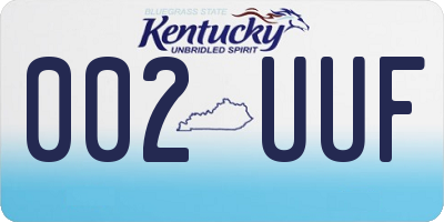 KY license plate 002UUF