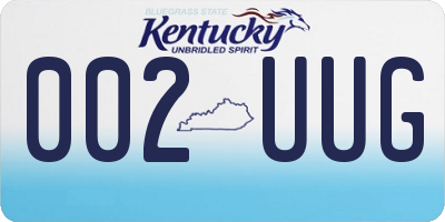 KY license plate 002UUG