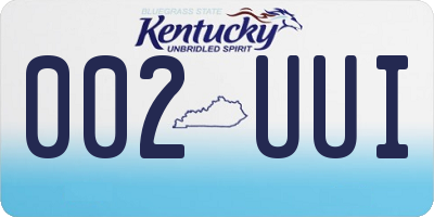 KY license plate 002UUI
