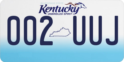 KY license plate 002UUJ