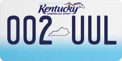 KY license plate 002UUL