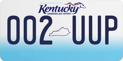 KY license plate 002UUP