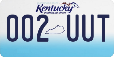 KY license plate 002UUT