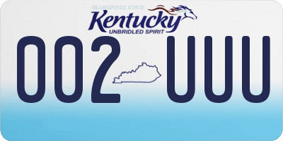 KY license plate 002UUU