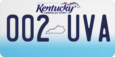 KY license plate 002UVA