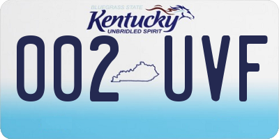 KY license plate 002UVF