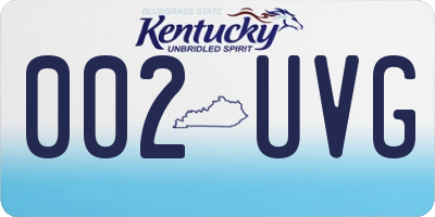 KY license plate 002UVG