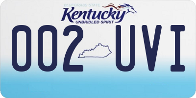 KY license plate 002UVI