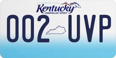 KY license plate 002UVP