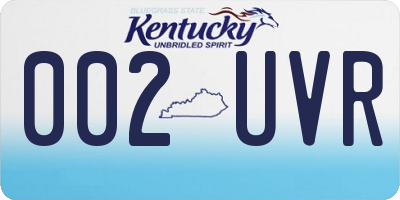 KY license plate 002UVR
