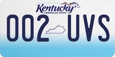 KY license plate 002UVS