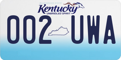KY license plate 002UWA