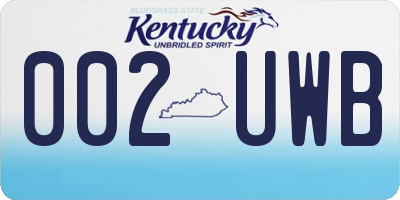 KY license plate 002UWB