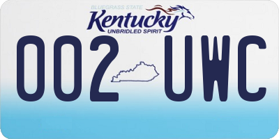 KY license plate 002UWC