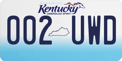 KY license plate 002UWD